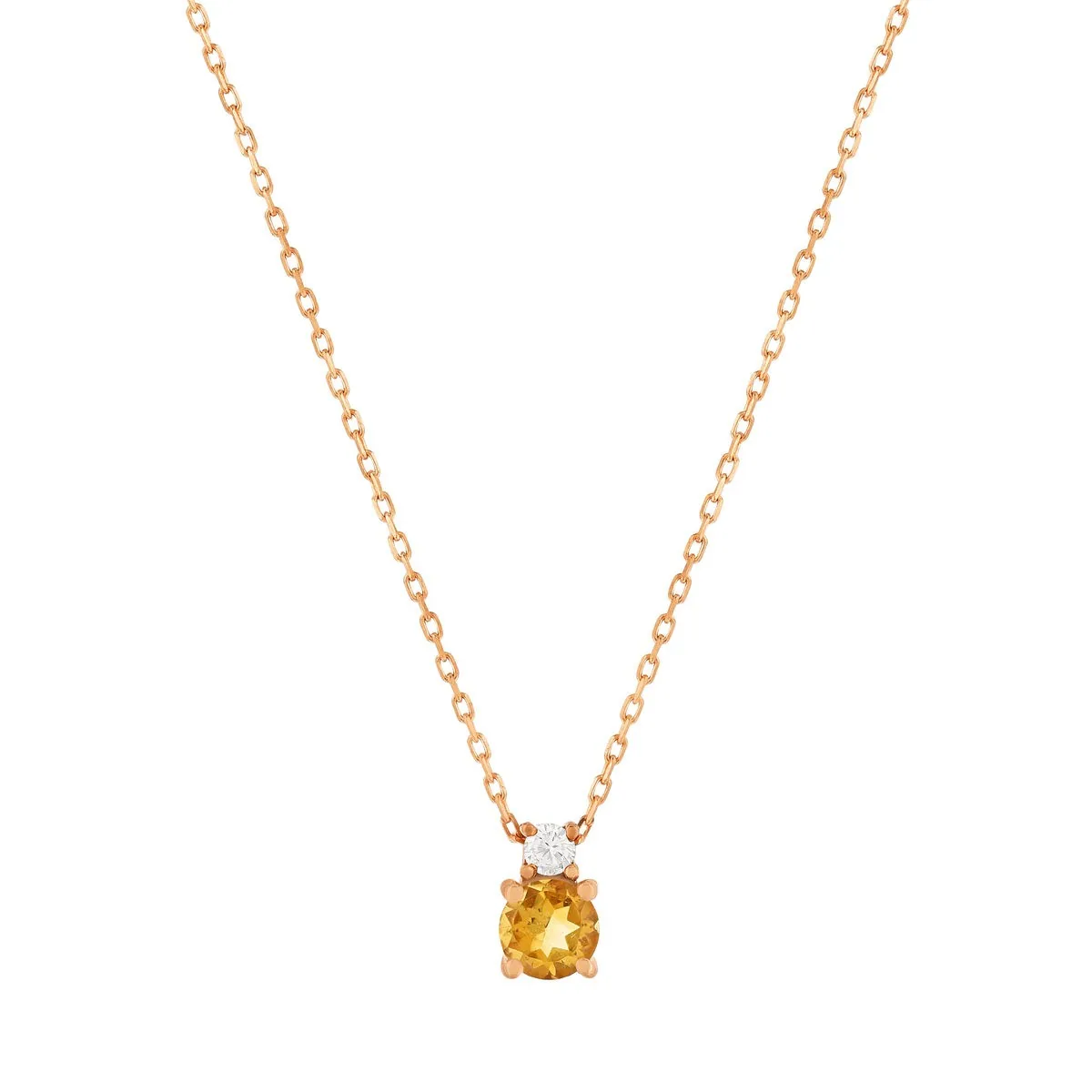 Collier en or rose 375 serti de citrines