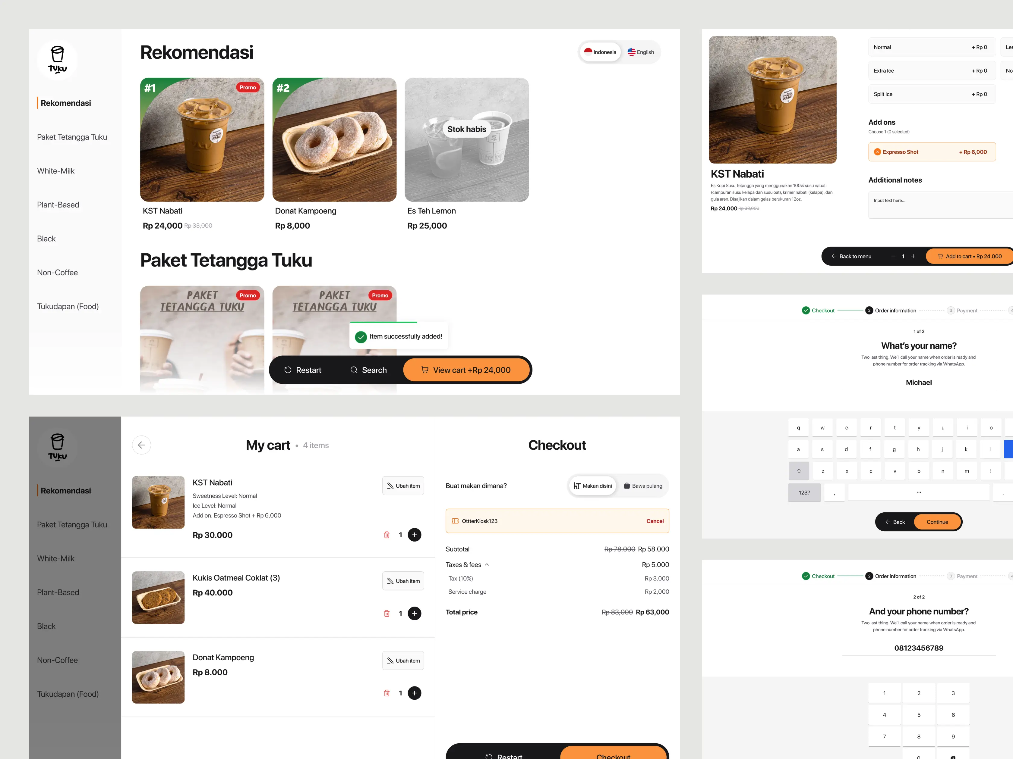 Final design (2) • Tenant menu -> Checkout