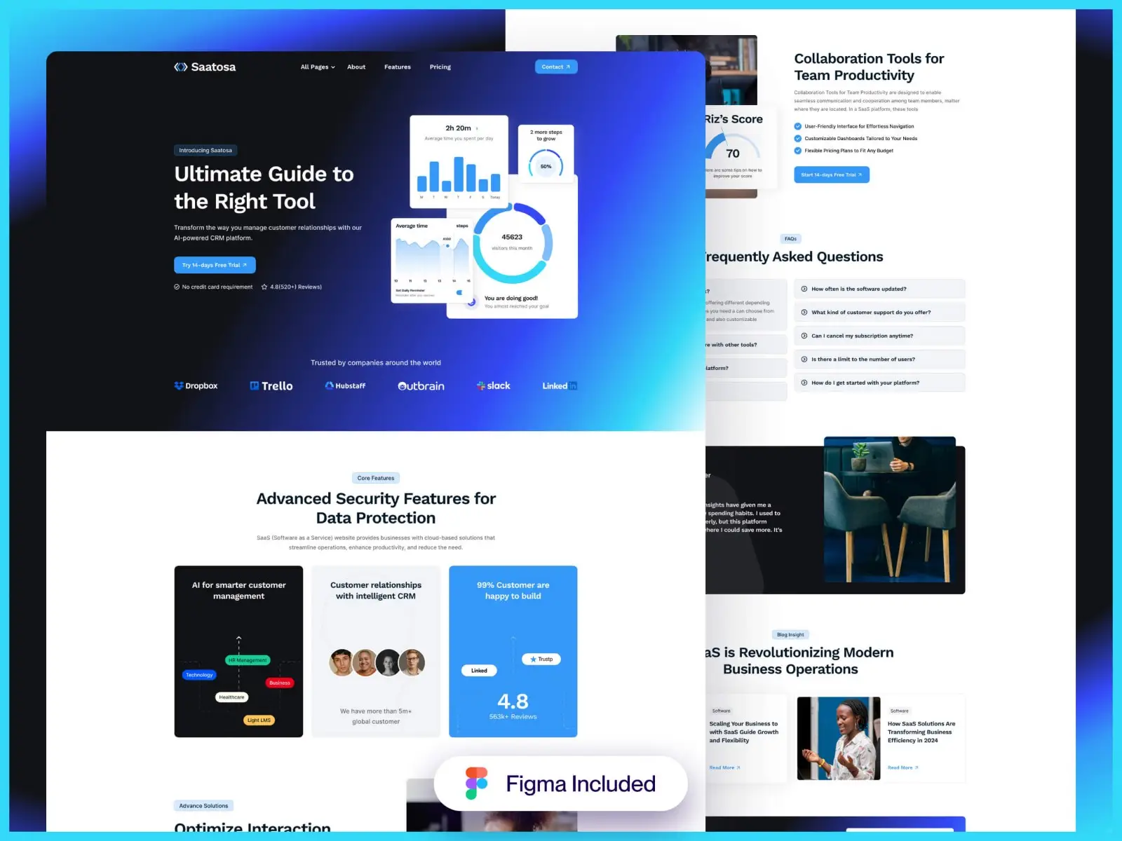saatosa ai saas & startup framer template
