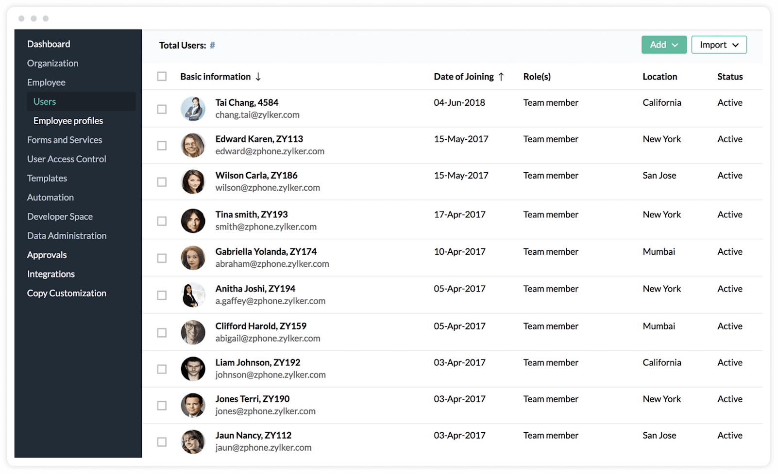 Zoho People includes a suite of functions, including an attendance management system, leave tracking, and more.