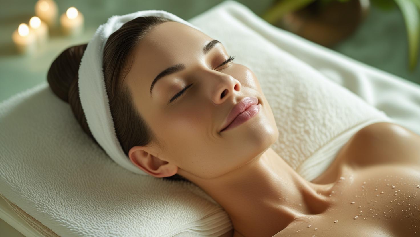 Woman lying down feeling relaxed