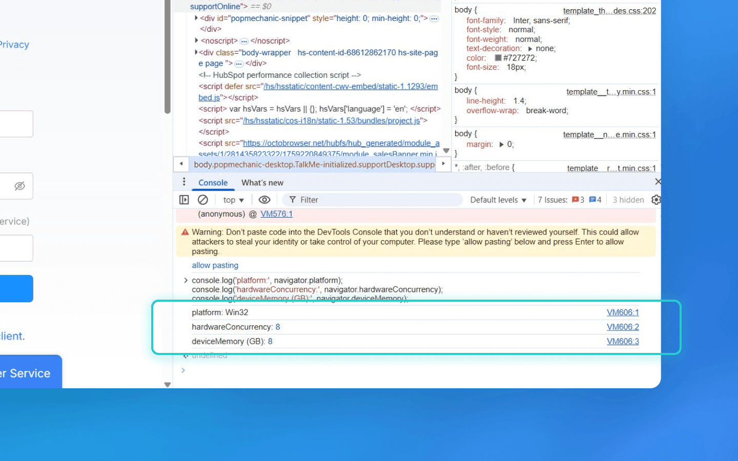 Thông tin về nền tảng và CPU