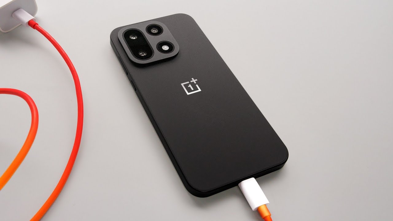MKBHD-style battery problem thumbnail with black phone and looping red charging cable