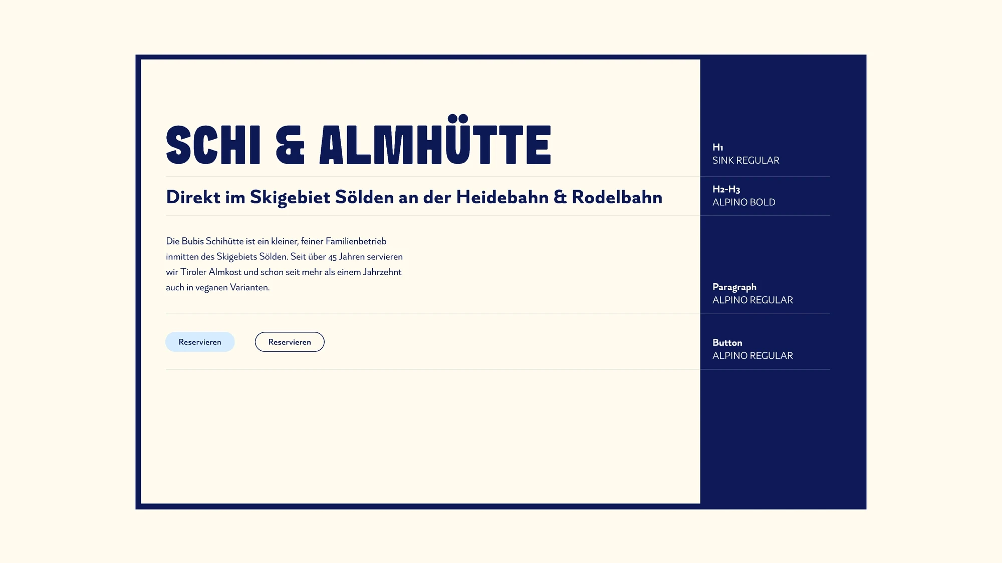 Ein Bild der Design-Direction von Bubis Schihütte.