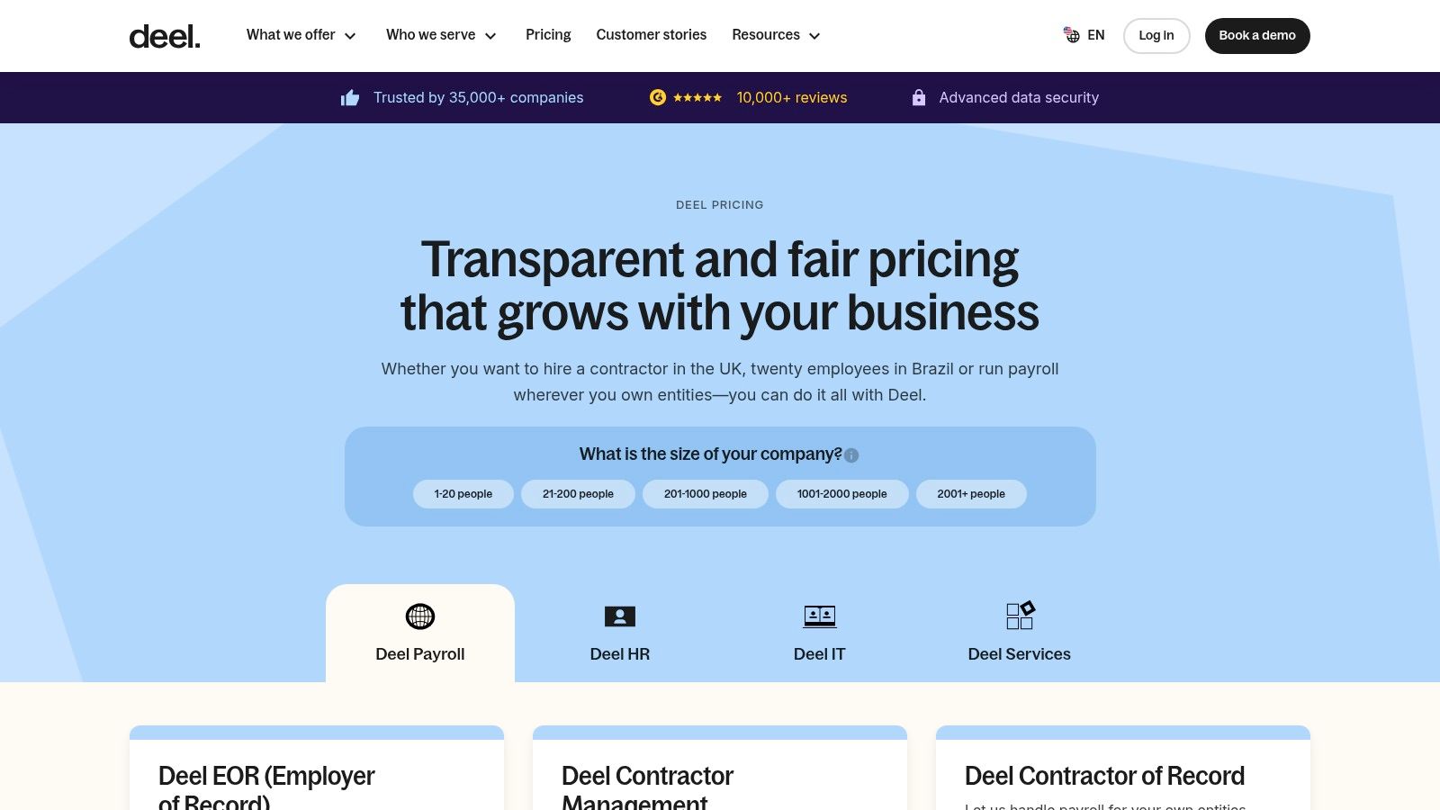 rippling alternatives Deel pricing
