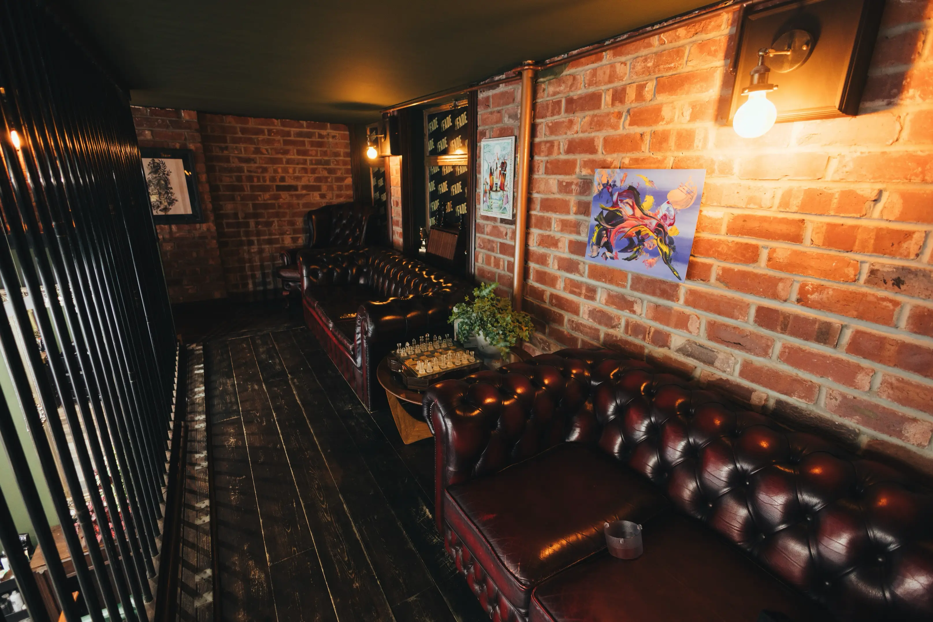 The interior of Fade Barbershop