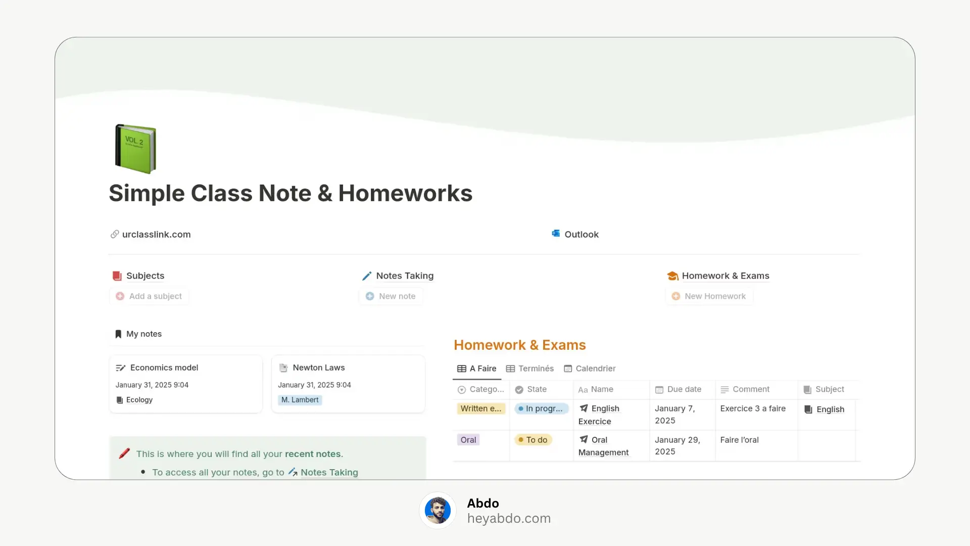 Ultimate Class Notes + Homework Tracker