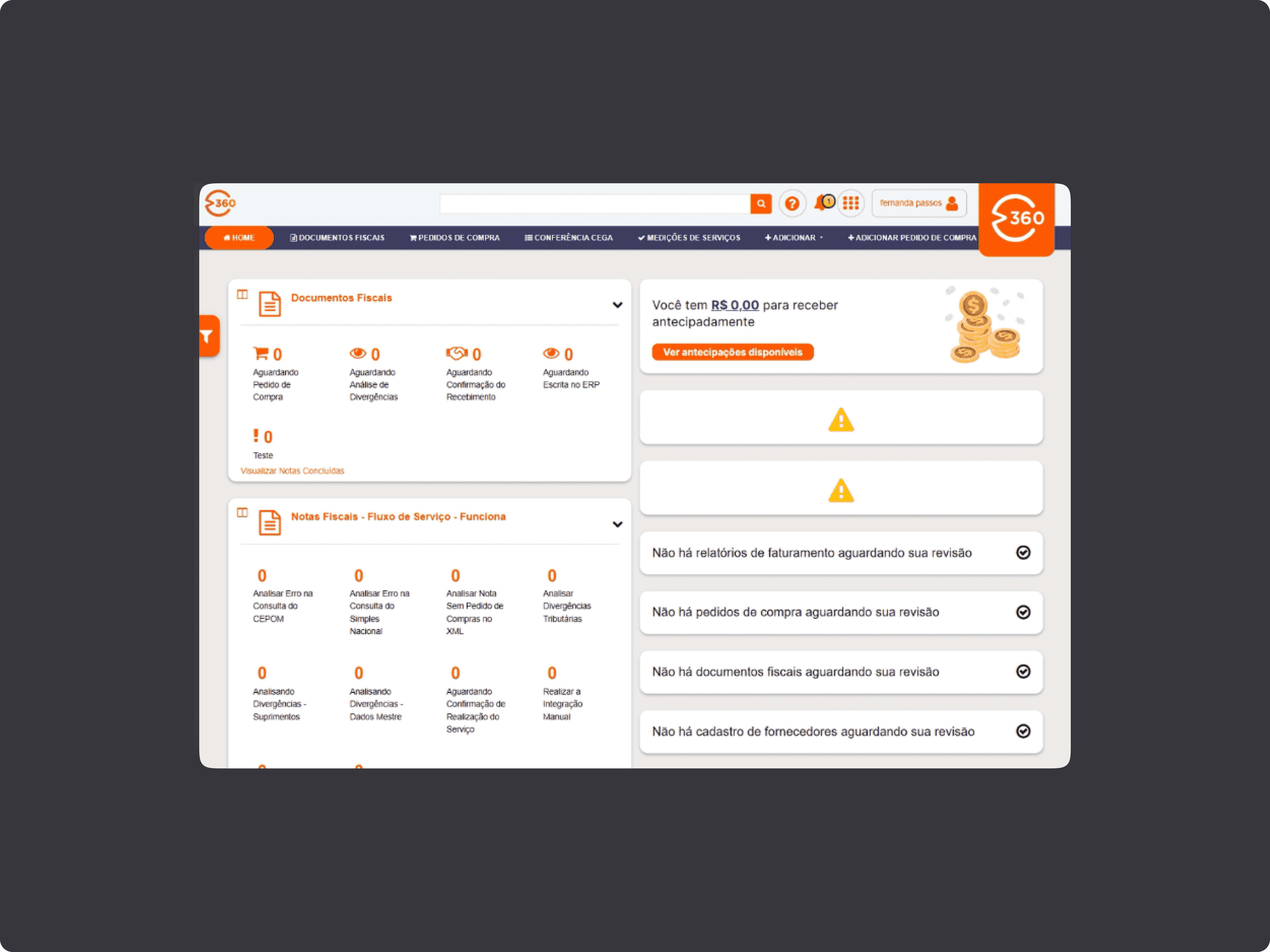 App Screen with open sidebar