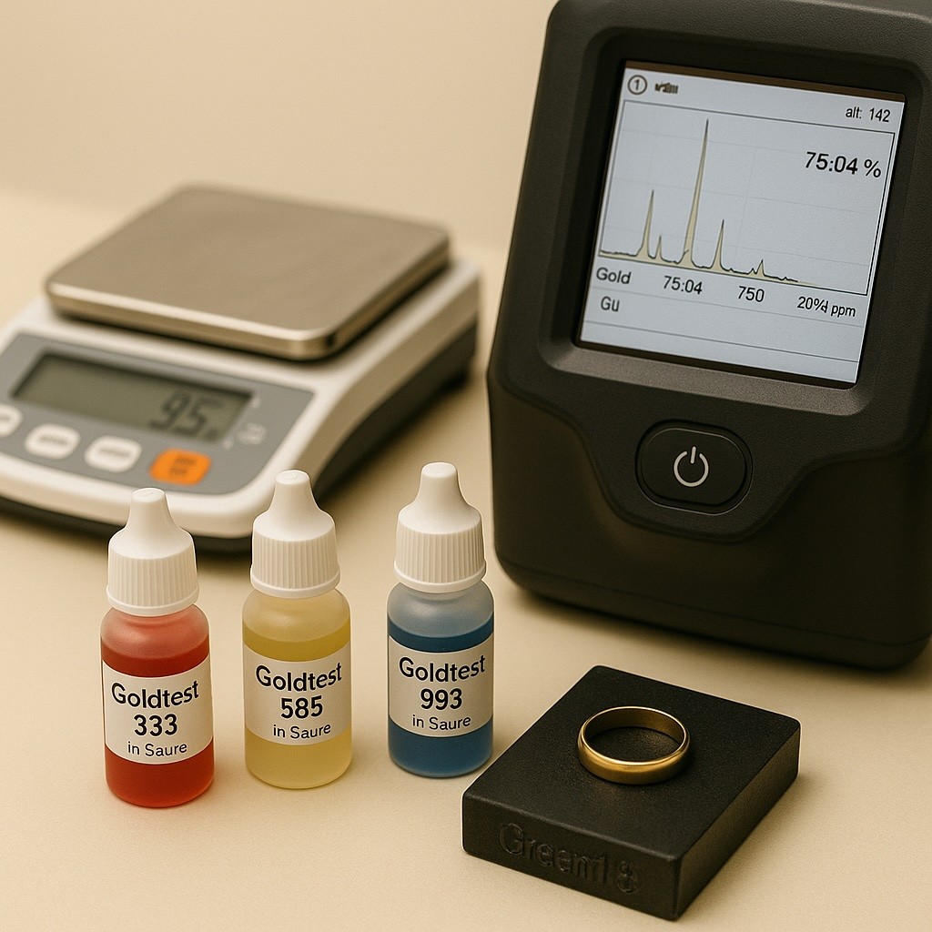 Säuretest geeichte Waage, Röntgenfluoreszenzgerät