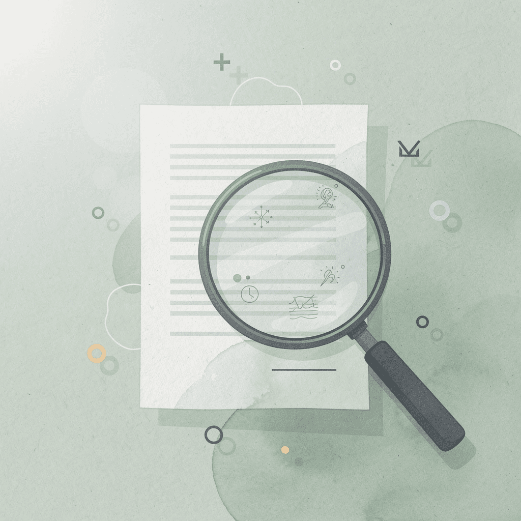 Magnifying glass examining a settlement document representing active monitoring of class action opportunities