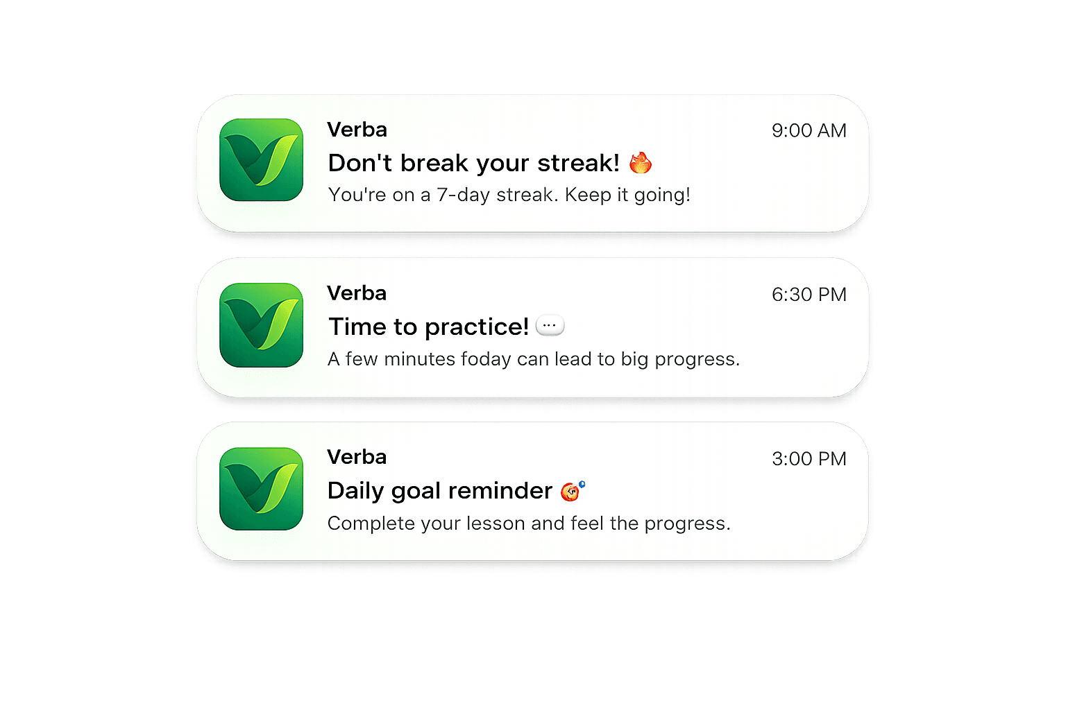 verba notifications