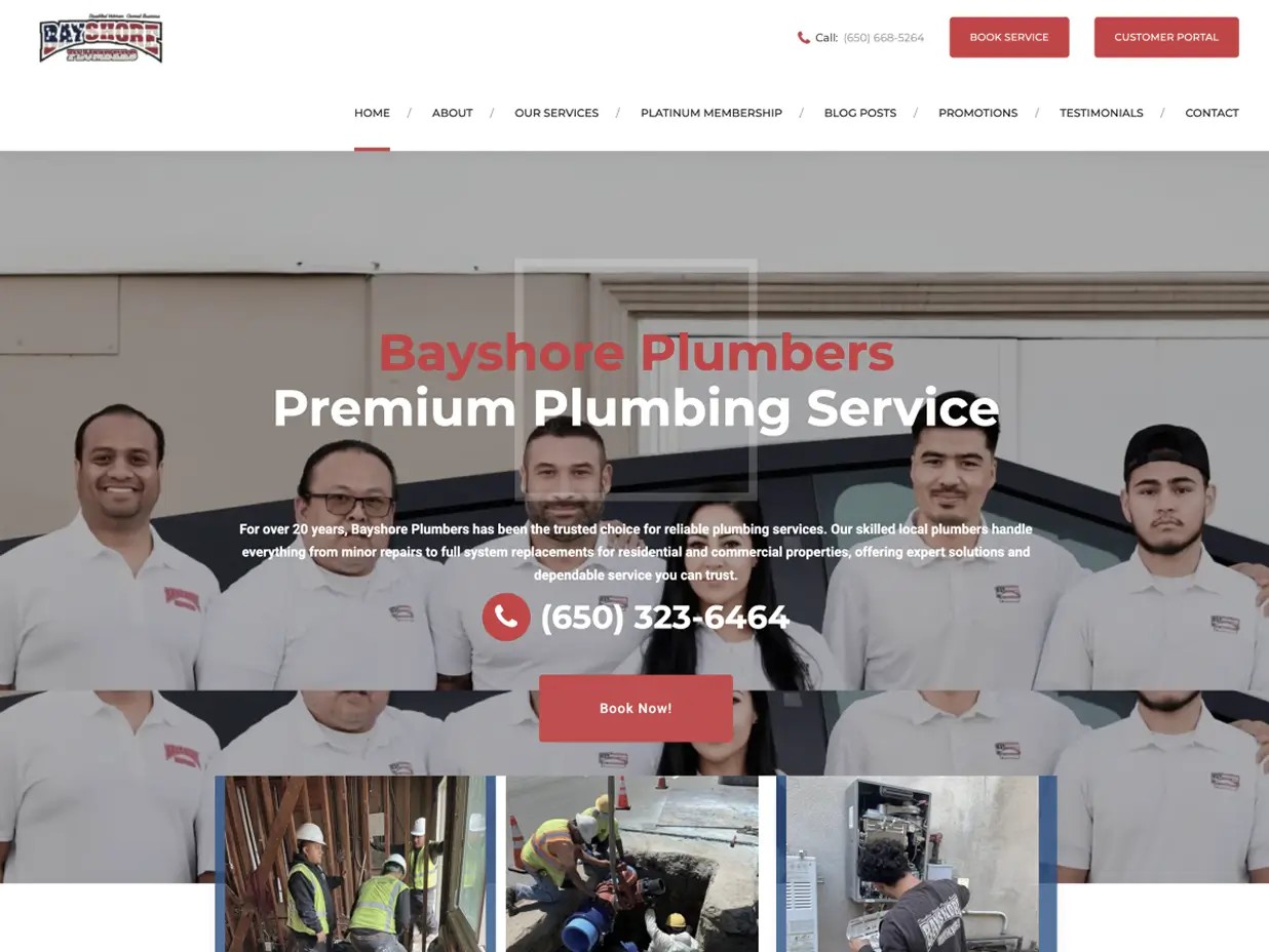 Client website homepage before Fourge Studio's redesign, project 3