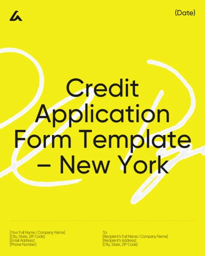 Credit Application Form Template – New York