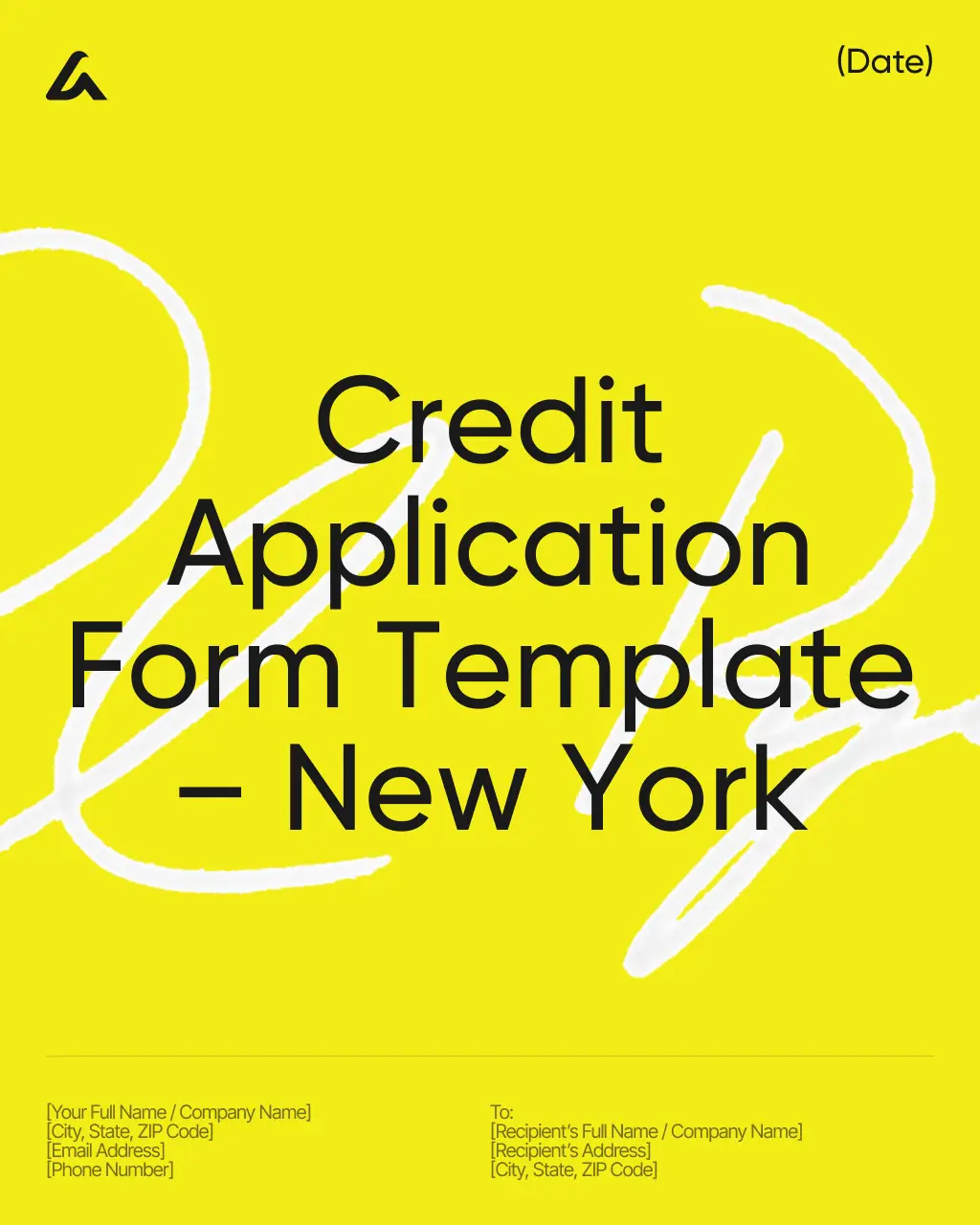 Credit Application Form Template – New York