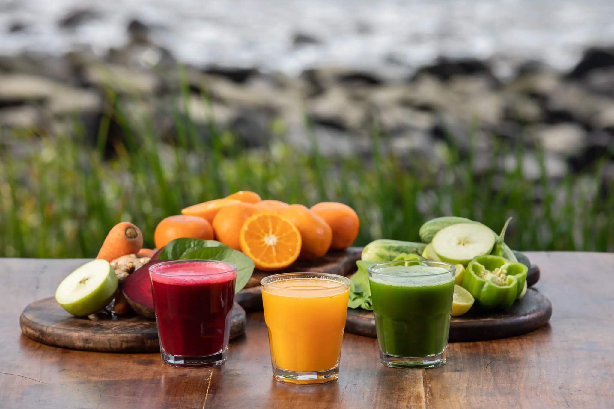 Fresh juices and fruit at Jaali Kitchen, Casa Jaali