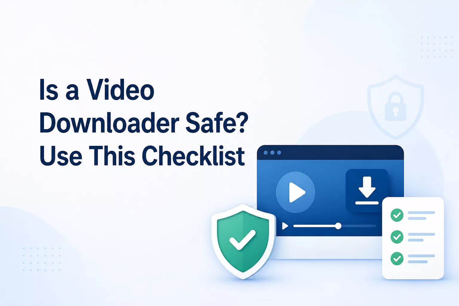 Security checklist for evaluating a browser video downloader.