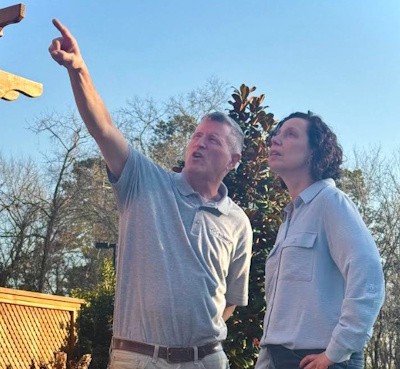 Mike Rumple reviewing exterior conditions with homeowner in the Triangle North Carolina