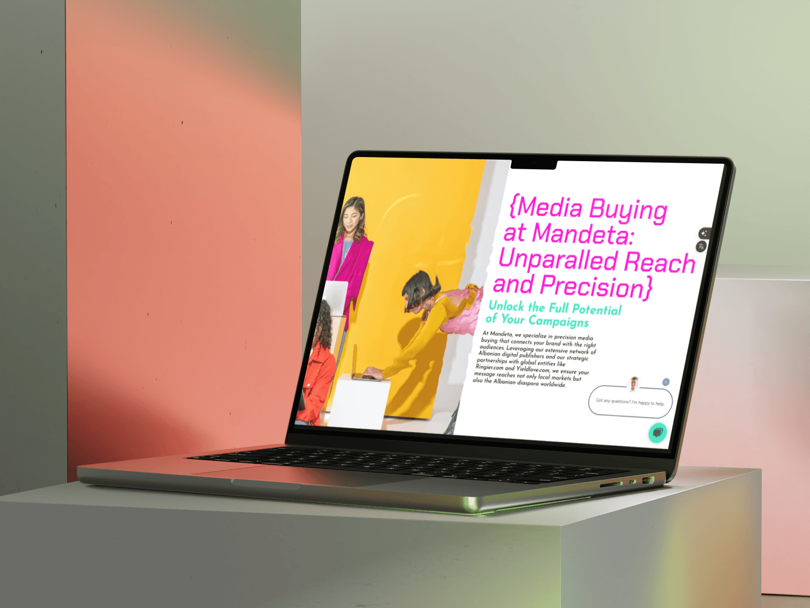 Desktop article page mockup for Mandeta website created by our team in line with the new visual identity