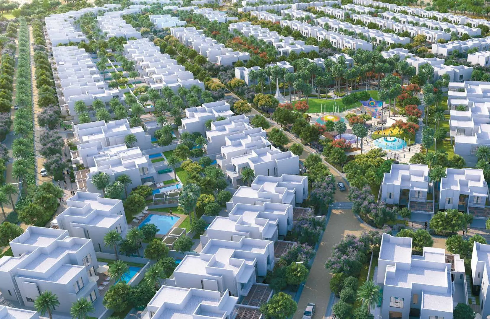 Development view of Al Zahia a master development in United Arab Emirates, supported by financial modelling