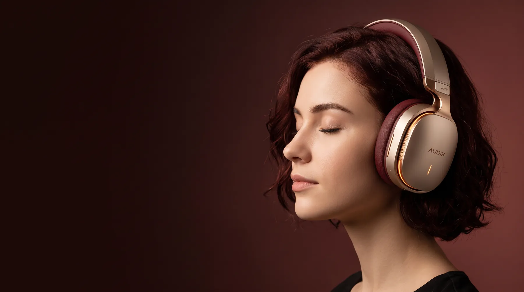 Person wearing AUDIX One headphones