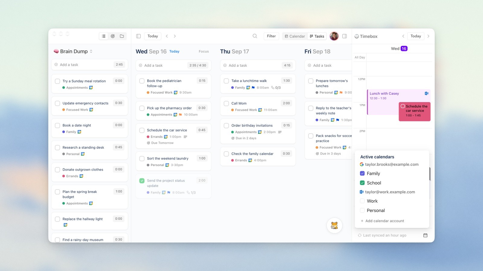 The same Ellie for Mac window centered on a soft cloud background with a gentle shadow