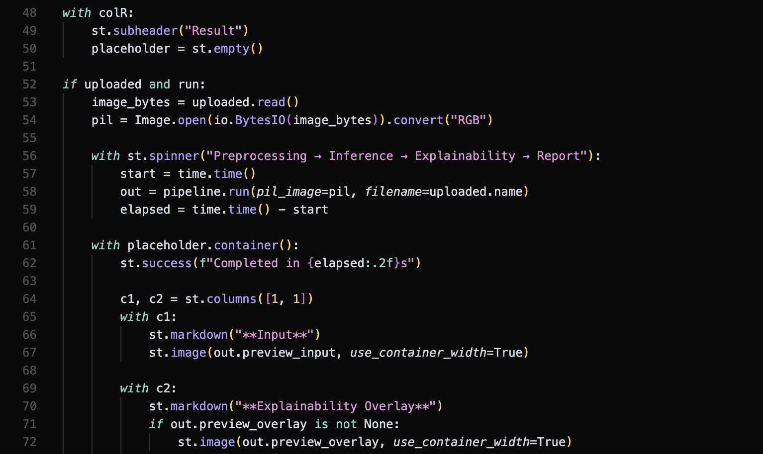 A modern green chair with a curved design and dark wooden legs against a dark background.