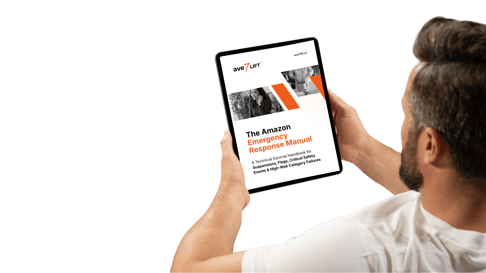 A man reading book on his tablet