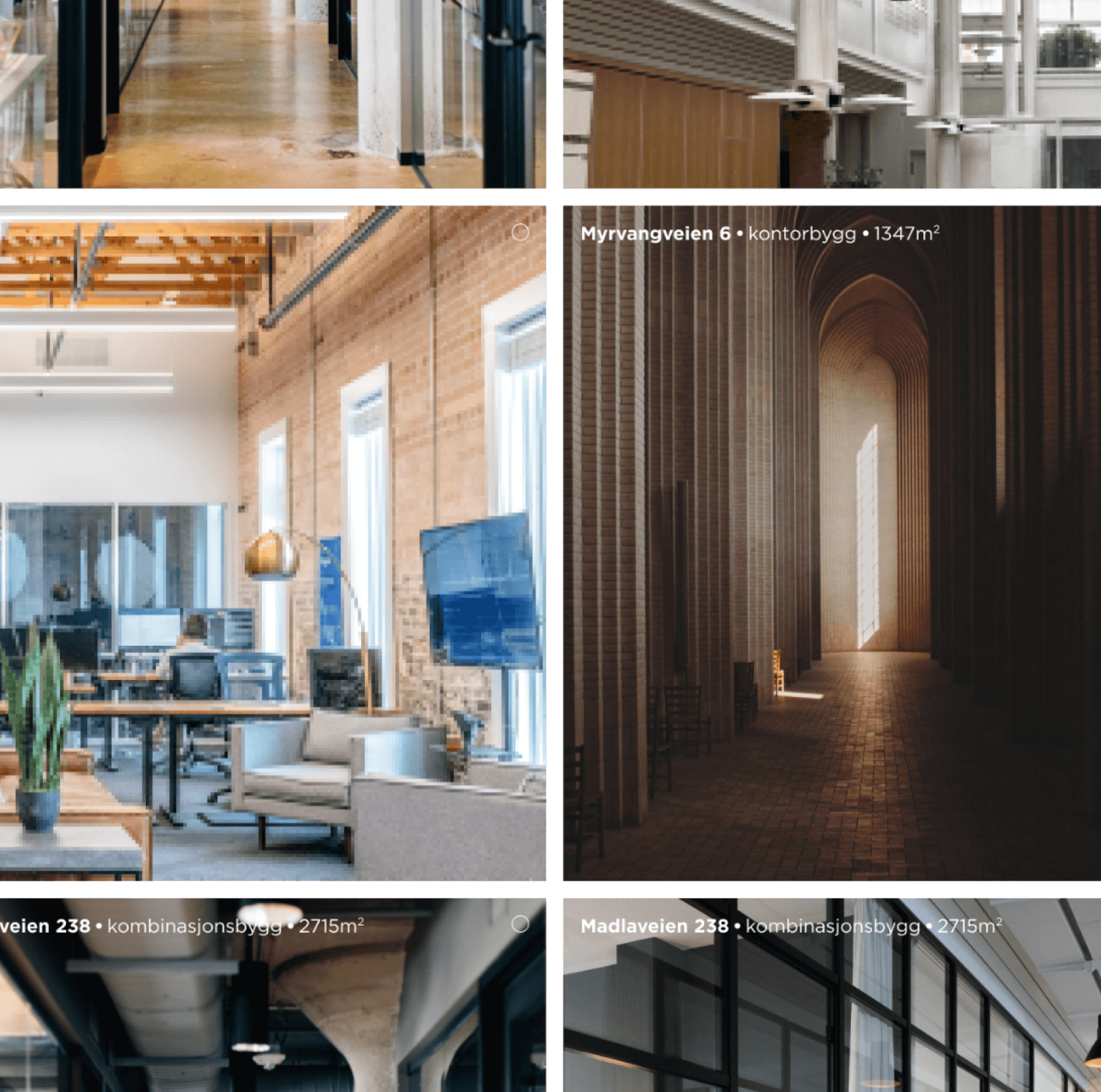 A collage of interior images