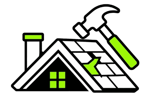 Roof repair service icon for leaks, damaged shingles, and residential roofing issues