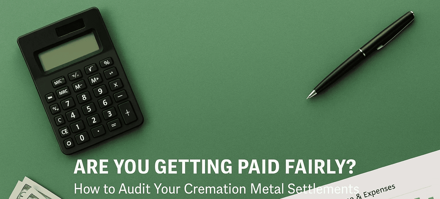Learn how to review your crematory’s recycling payouts, spot underpayments, and ensure transparency with Turn It Green’s free audit program.