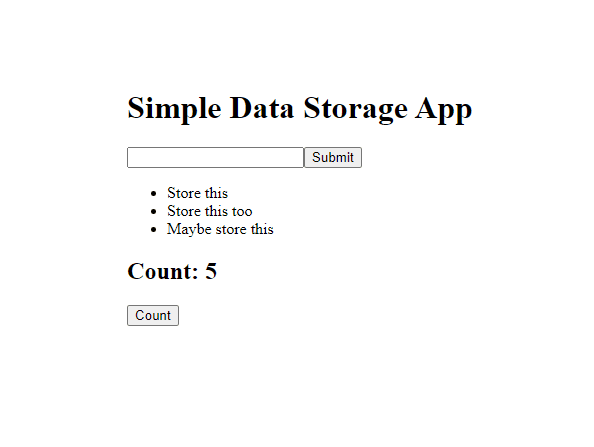 React Full Stack Data Storage Application