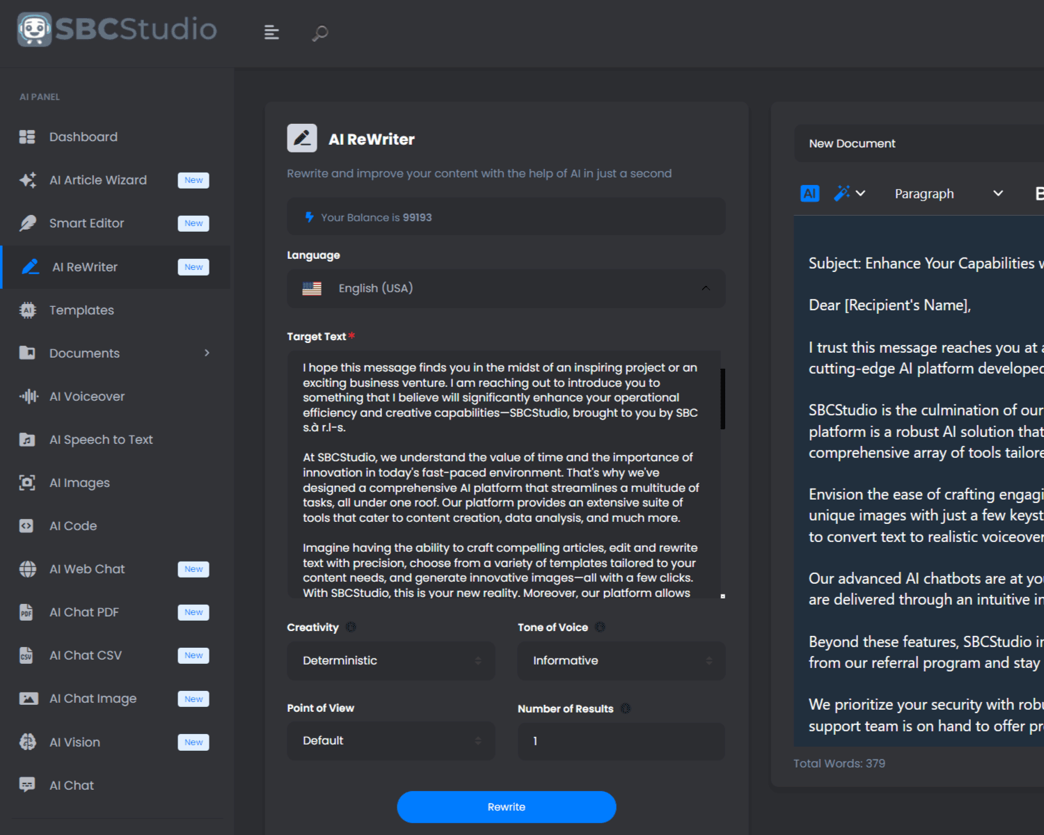 SBCStudio AI ReWriter