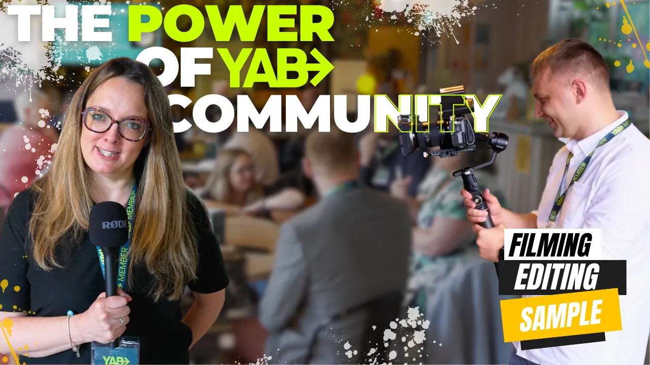 Corporate video production project for the YAB business community in Manchester, featuring professional event filming and post production.