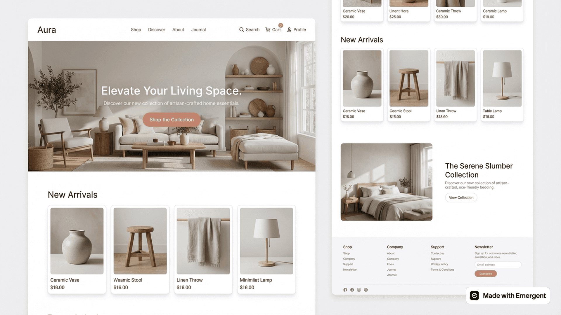 custom website made with emergent