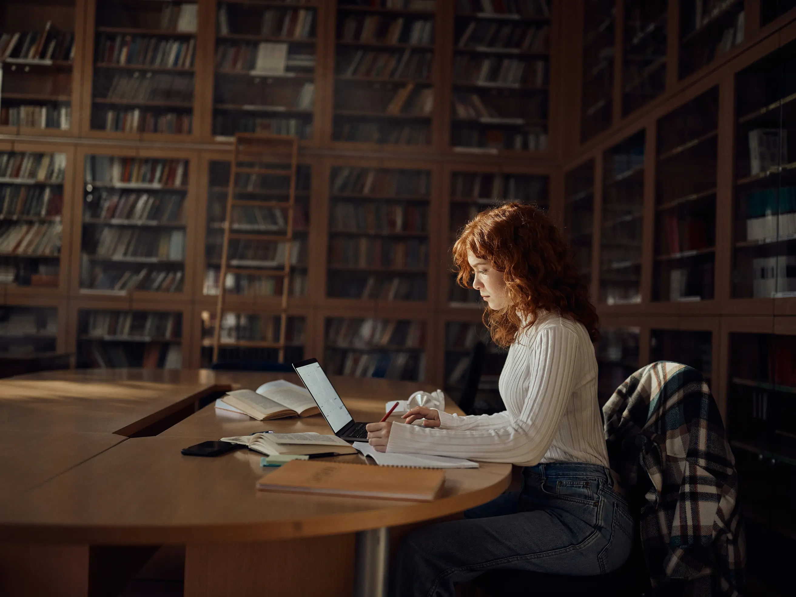 Student working on the computer