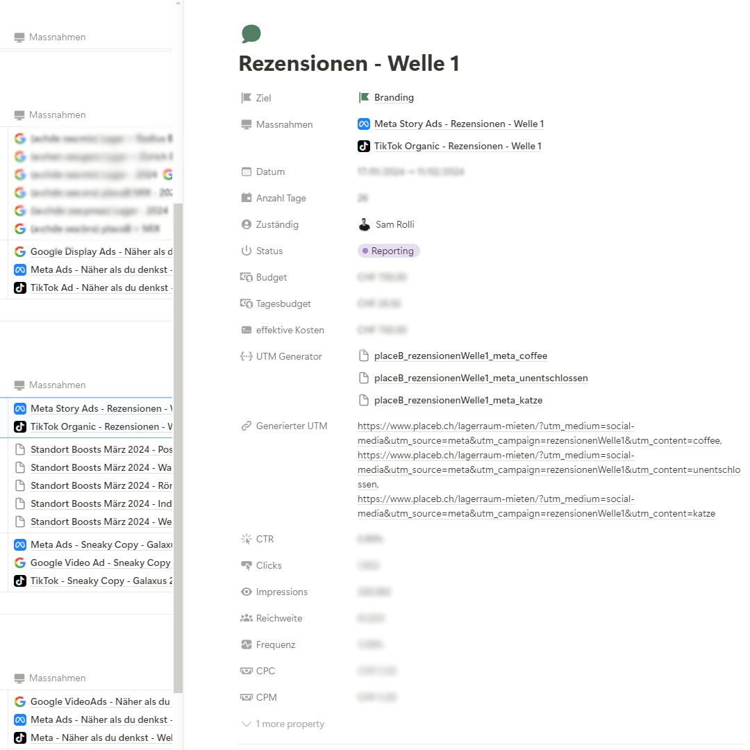 Kampagnenplanung auf Notion