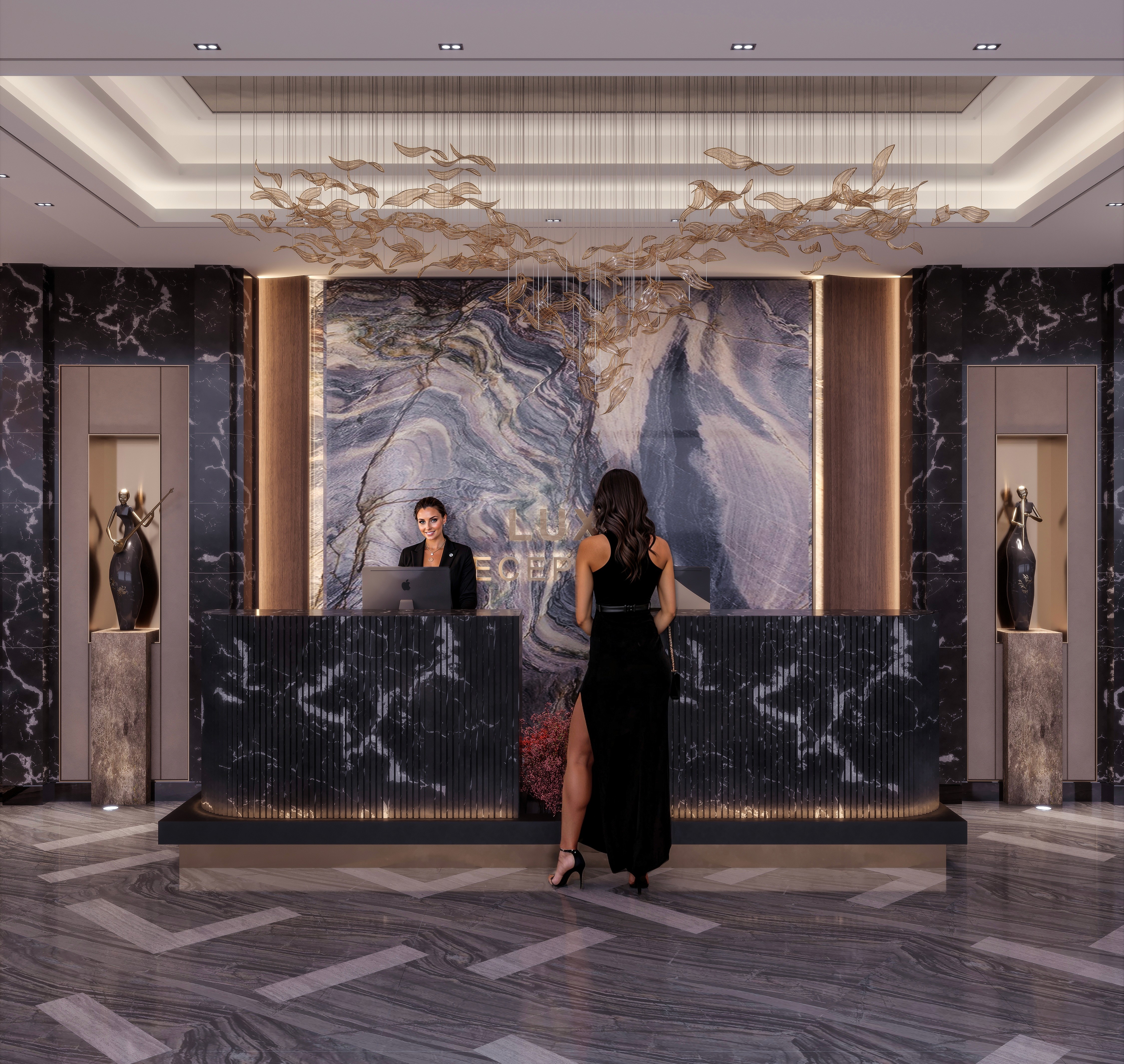 Image of chalet next to mountains