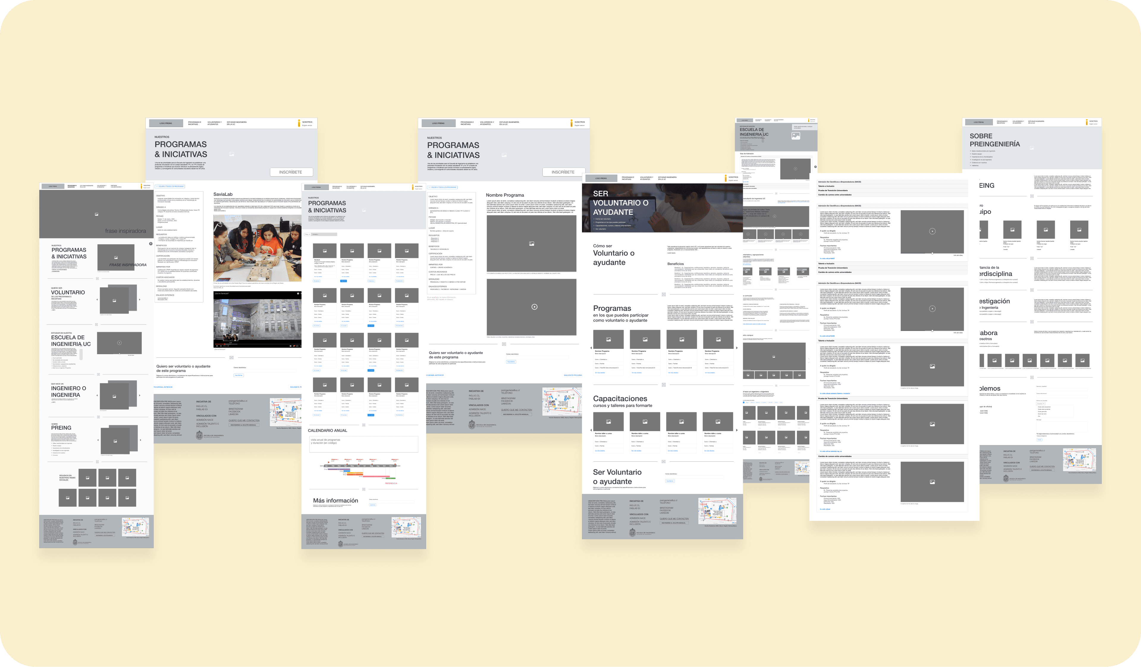 Collage of Medium Resolution mockups for the website