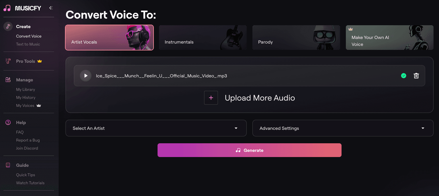 Musicfy AI Voice - Voicify Alternative