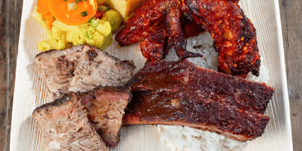 Two meat barbecue plate