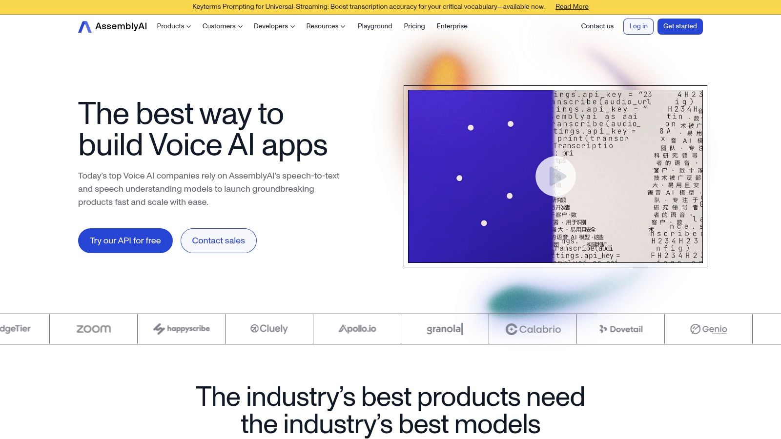 AssemblyAI (Playground + API)
