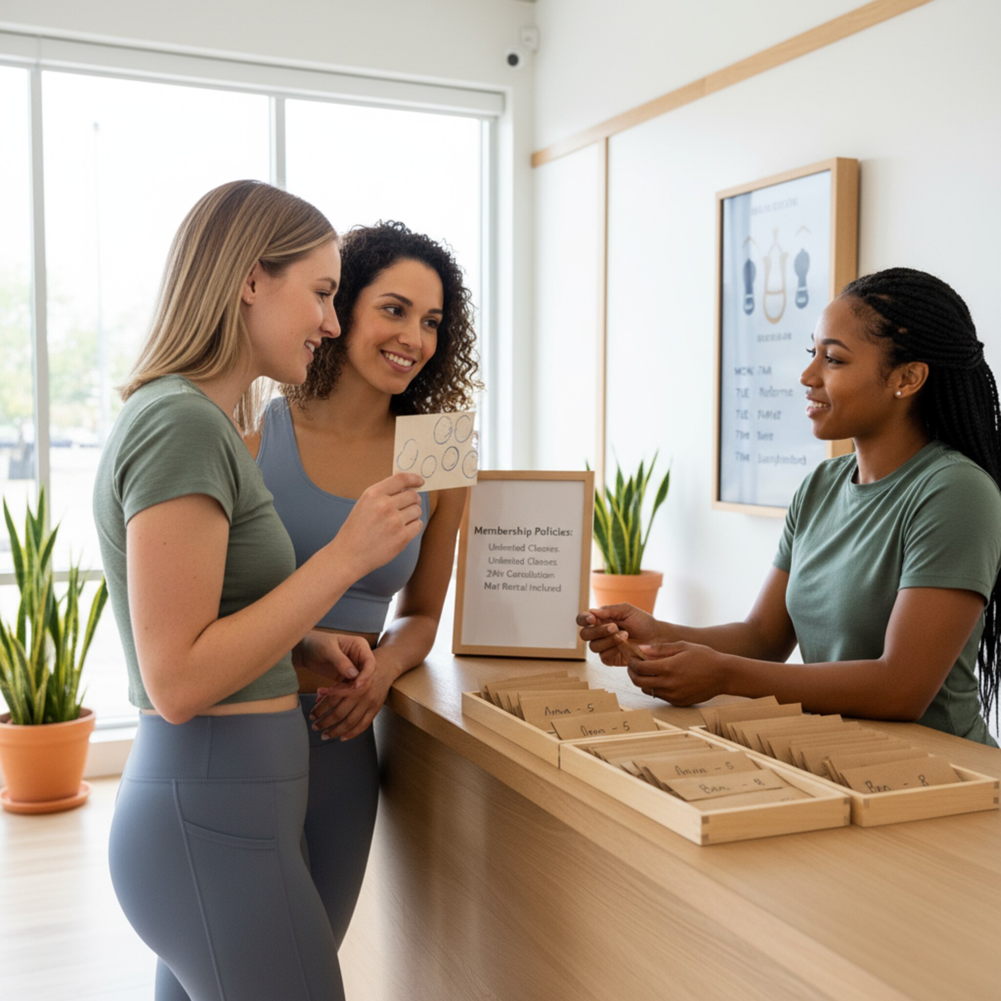 Nach der Stunde bedankt sich eine Teilnehmerin freundlich und zeigt ihrer Begleitung eine ordentlich gestempelte Mehrfachkarte. Am Tresen werden kleine Umschläge mit Restguthaben sauber sortiert. Die Umgebung ist hell und aufgeräumt. Man spürt Verlässlichkeit, klare Regeln und langfristige Bindung.