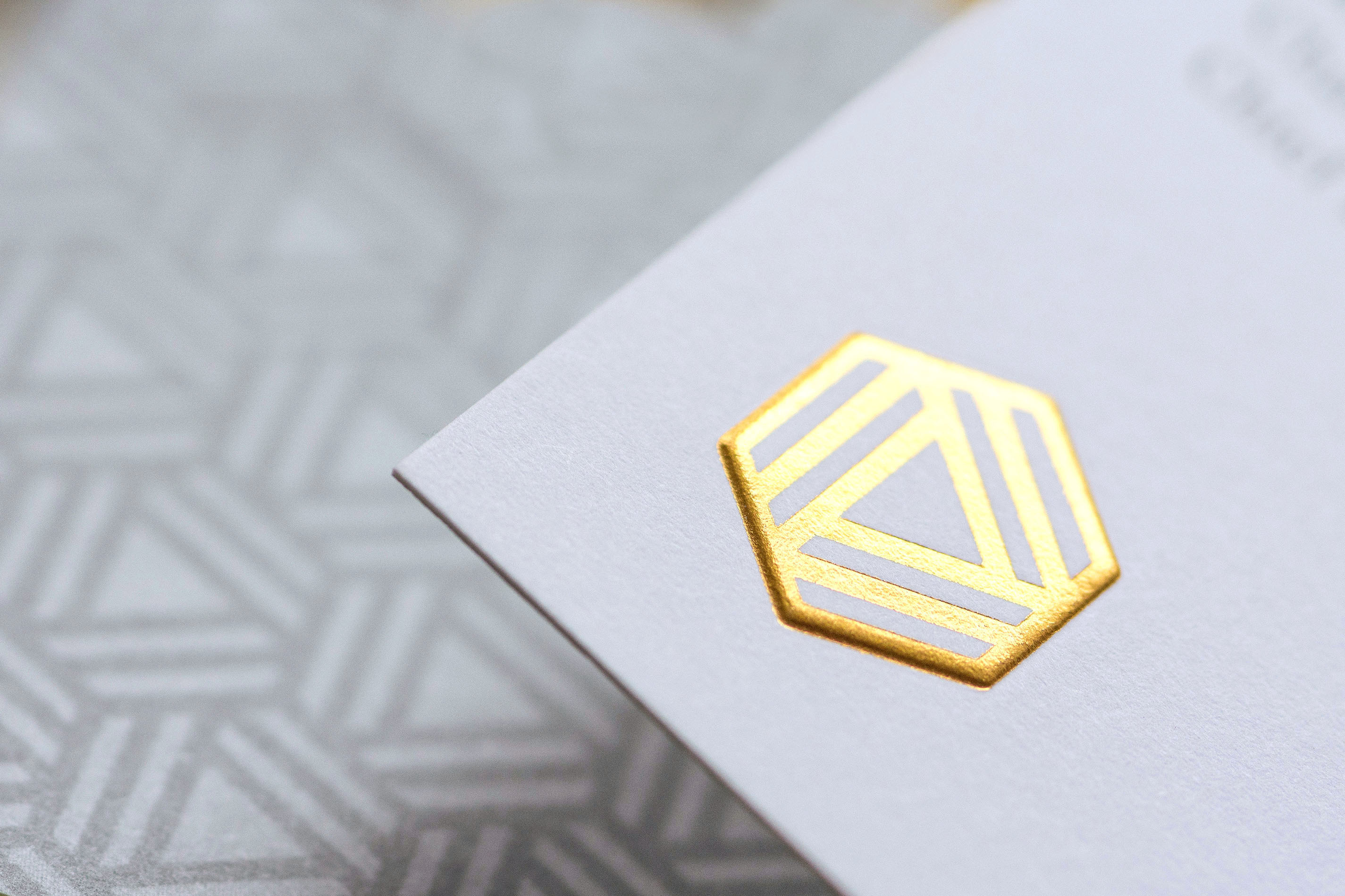Royal Capital Management business card foil stamp detail