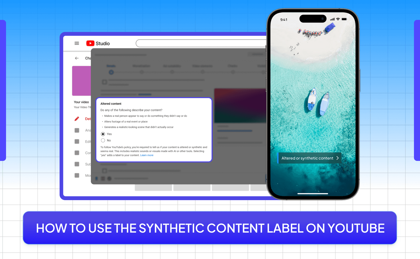How to use the synthetic content label on Youtube