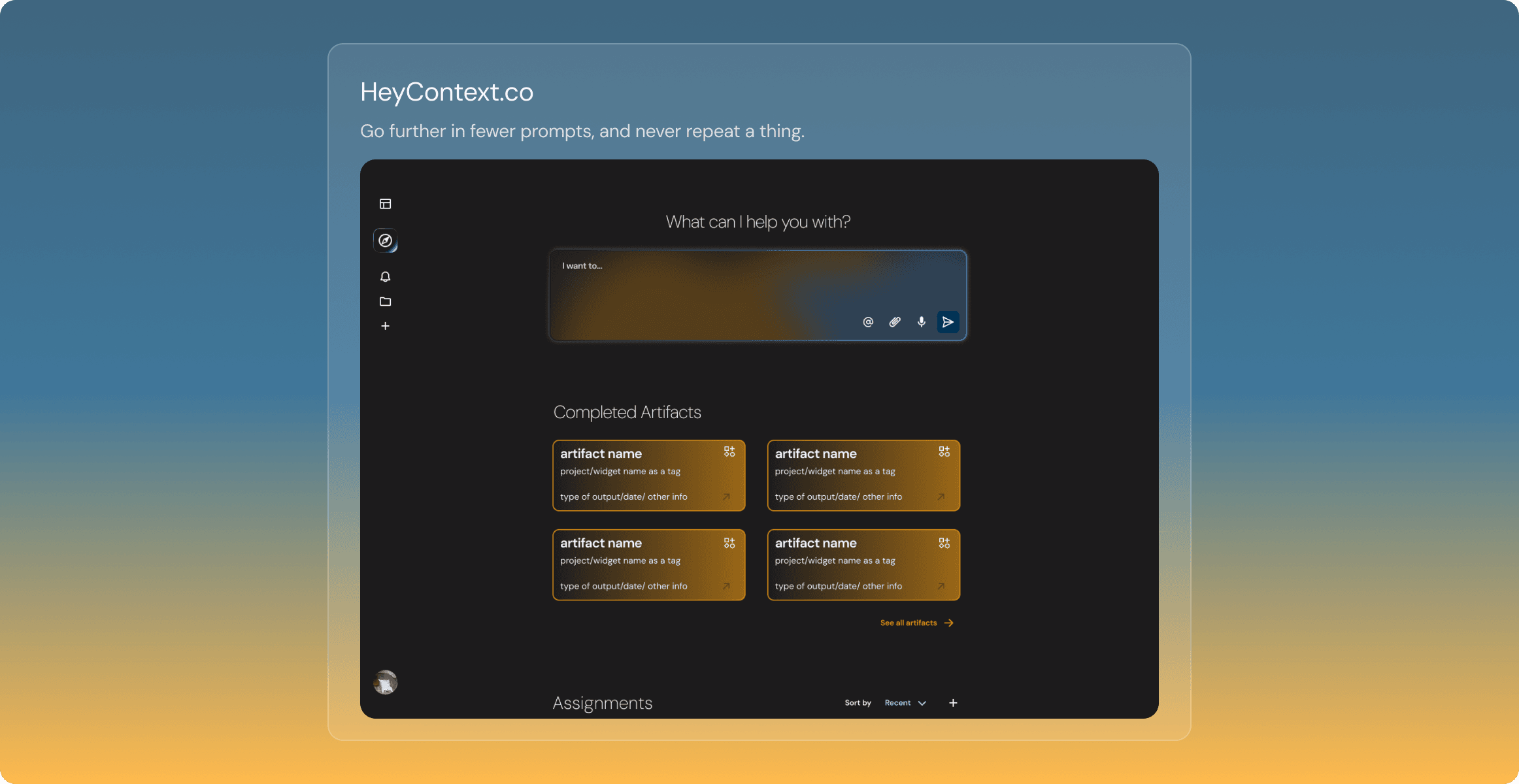 HeyContext Homepage Screenshot