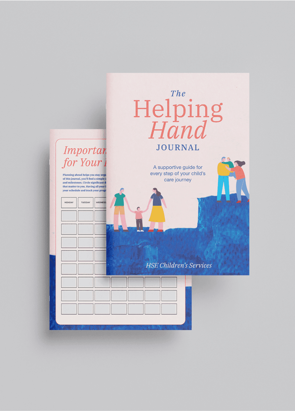 Printed educational materials for parents and caregivers created as part of the healthcare design project.