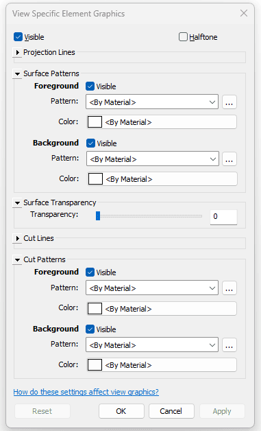 Revit UI - GraphicOverrides Menu