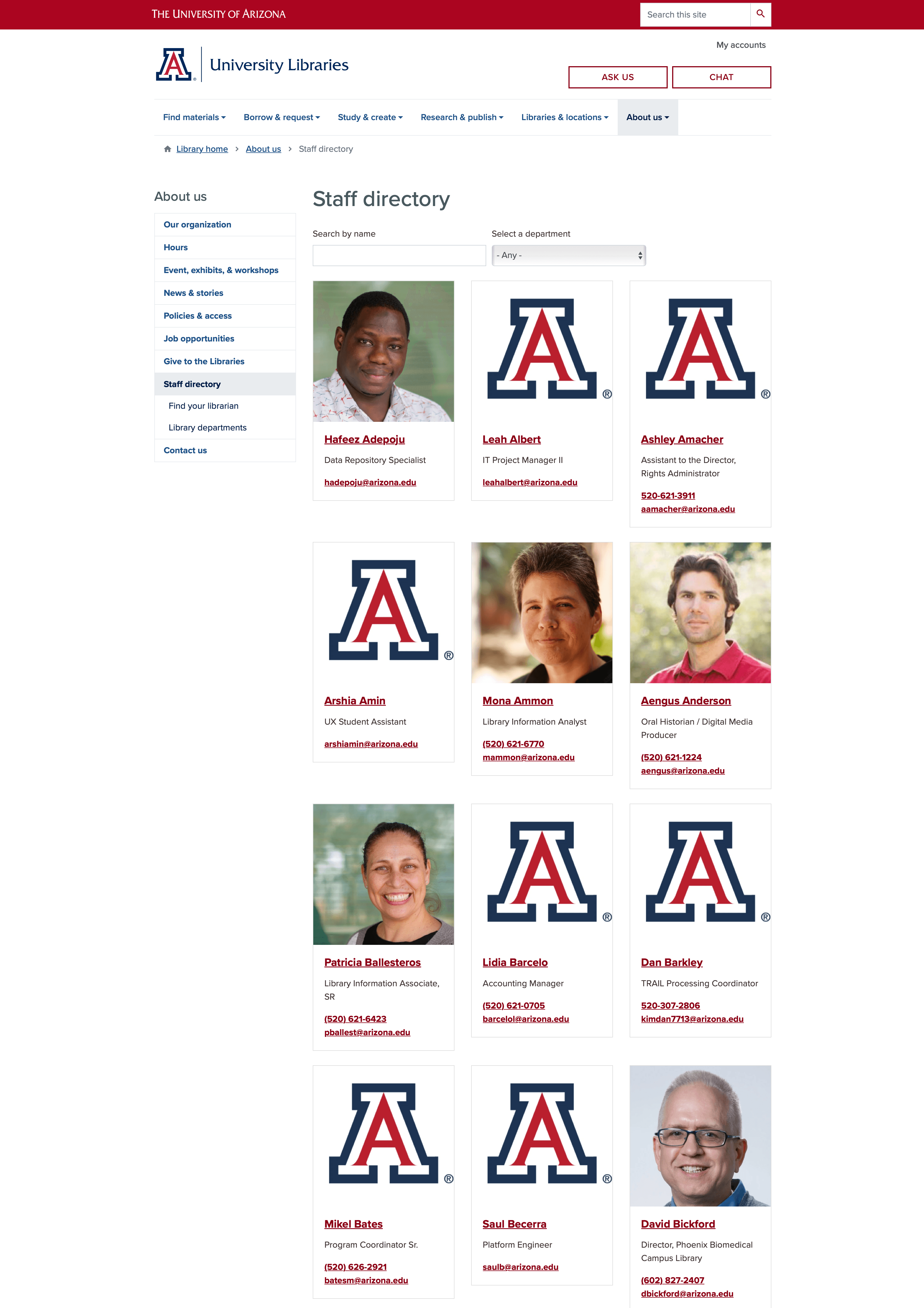 Staff directory final look