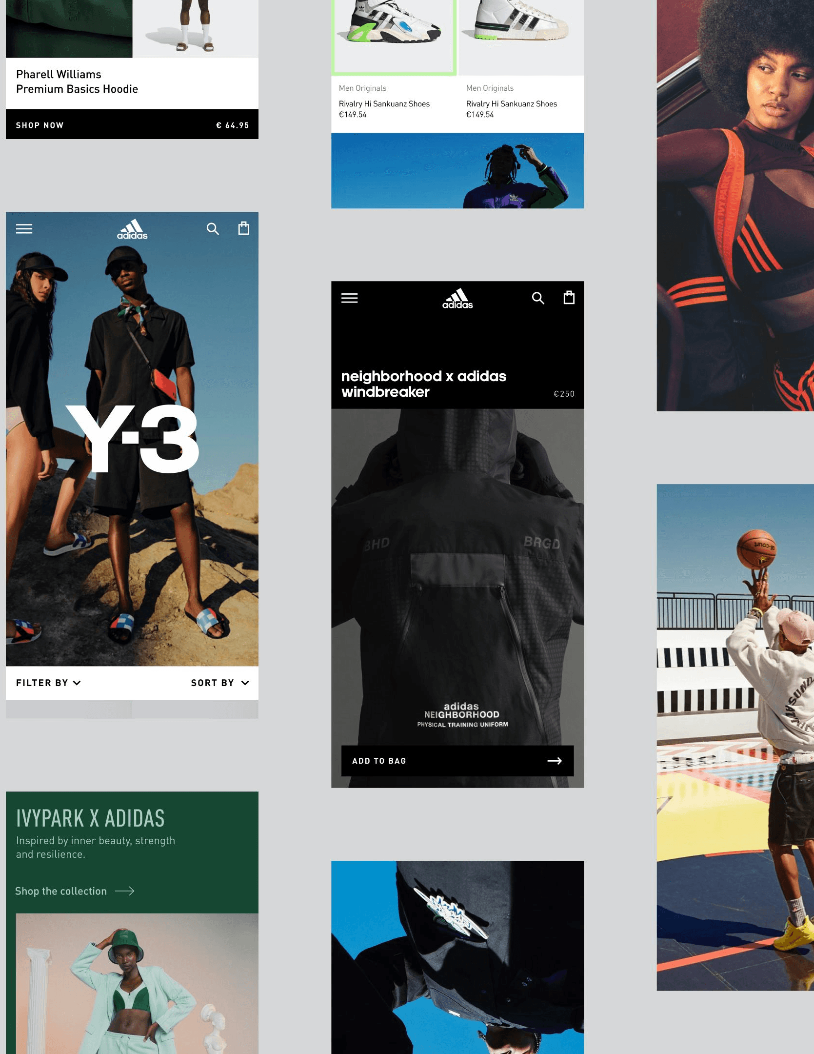 Adidas mobile screens