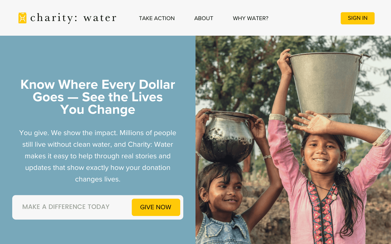 charity water canva mockup